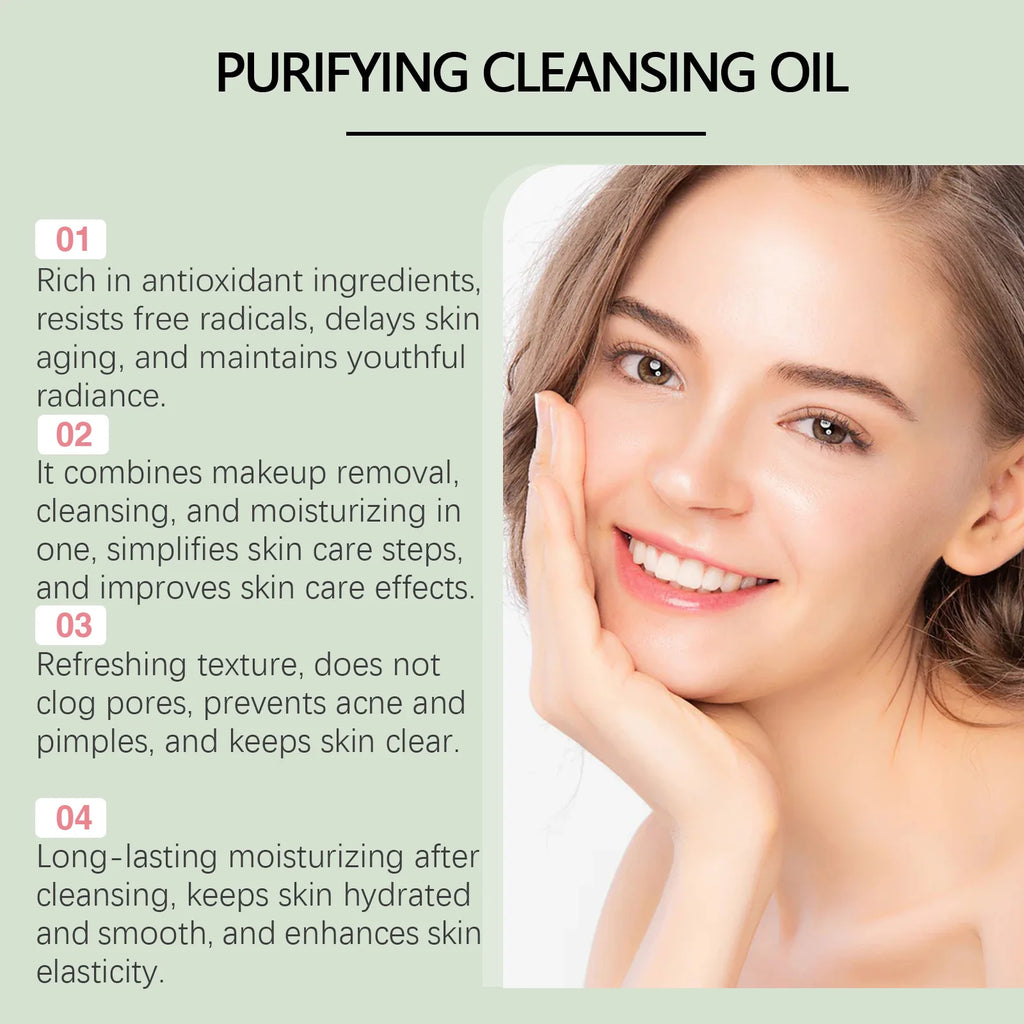HOYGI Makeup Removal Oil Deep Cleansing Reduce Blackheads Purifying Pores Hydrating Moisturizing Non Greasy for All Skin Types