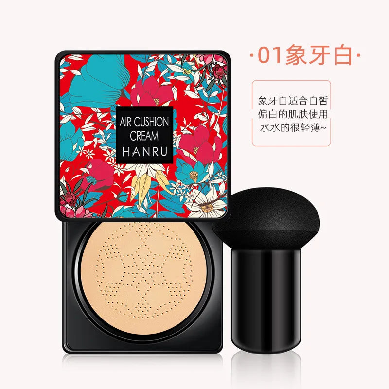 Tidesmit Mushroom Air Cushion BB cream showing creamy texture and moisturizing concealer formula detail view