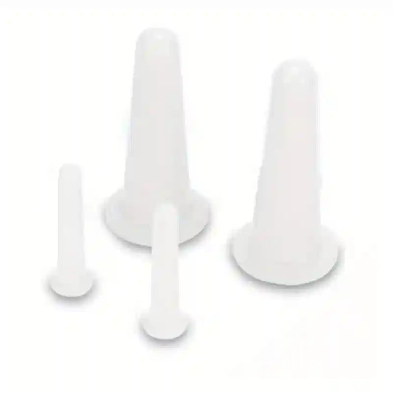 Silicone Facial Cupping Massage Cups - 2-Piece Anti-Aging Set Eye Massage Instrument 2M 2S white Tidesmit