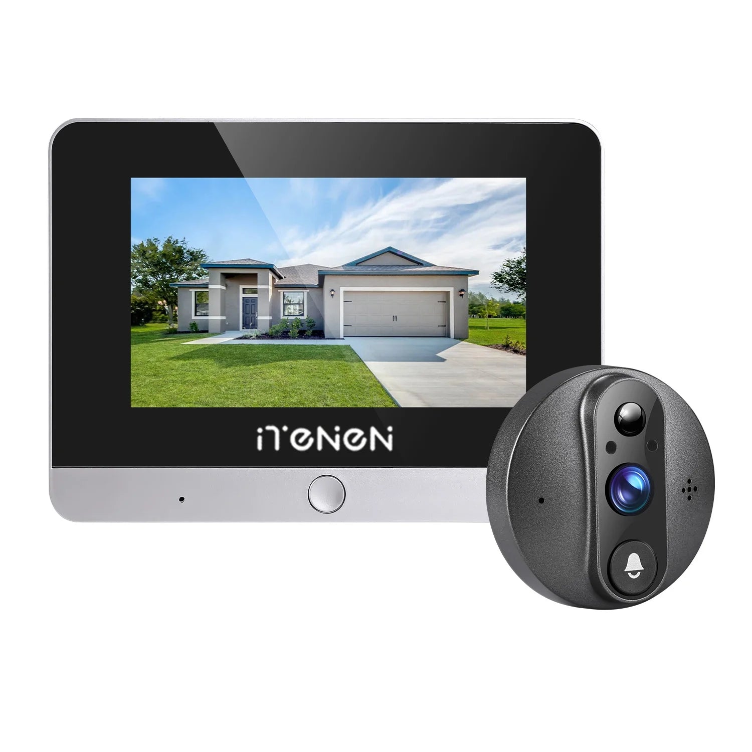5inch Tuya Smart HD 5MP Peepholes Video Doorbells 2.4G Wifi Two Way Audio Digital Door Camera With 10000mah Battery IR Night Vision 160° Wide Angle Support Continuous Recording