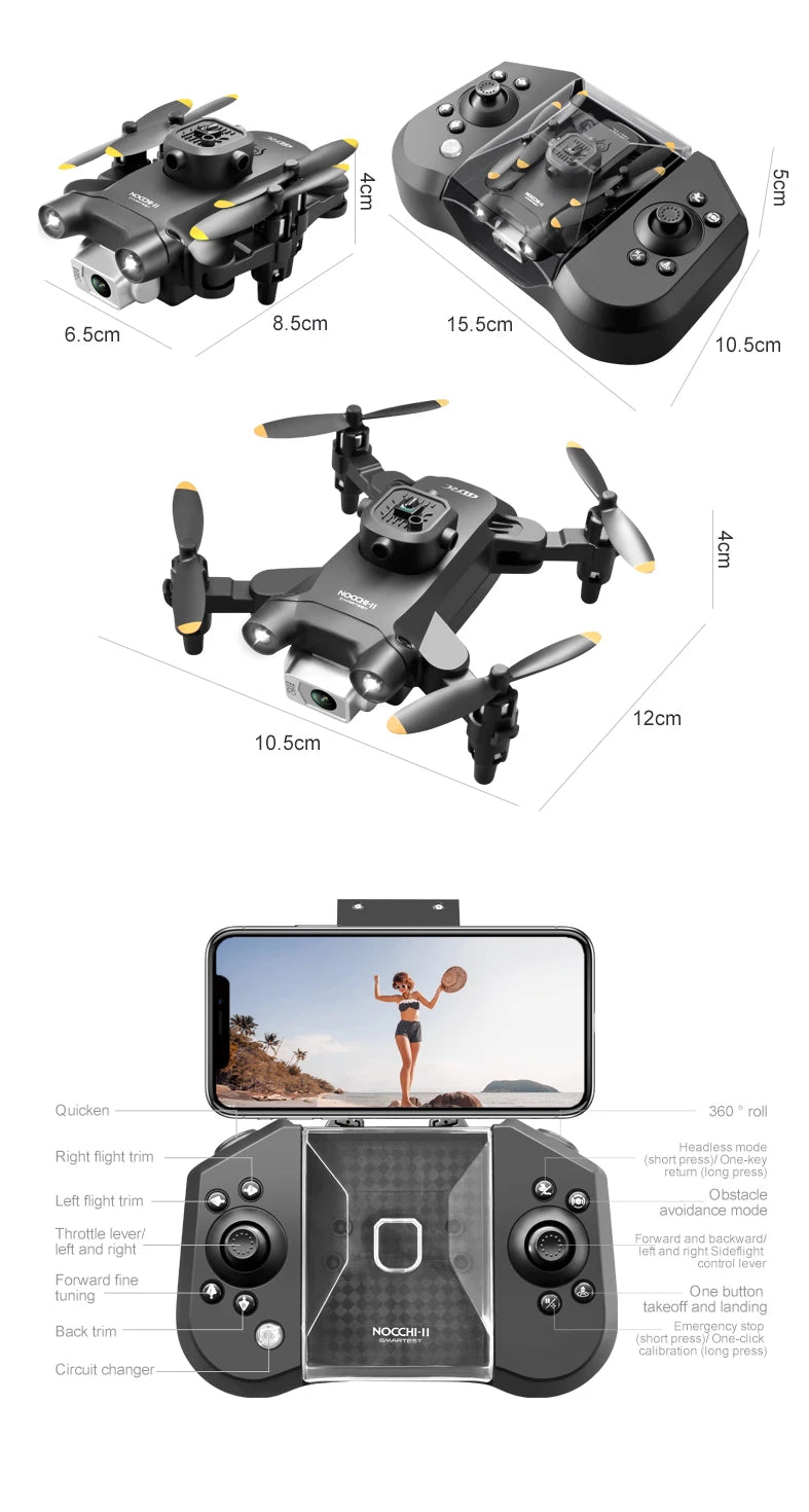 Mini 4K Camera Drone - Foldable WiFi Quadcopter with Obstacle Avoidance Tidesmit