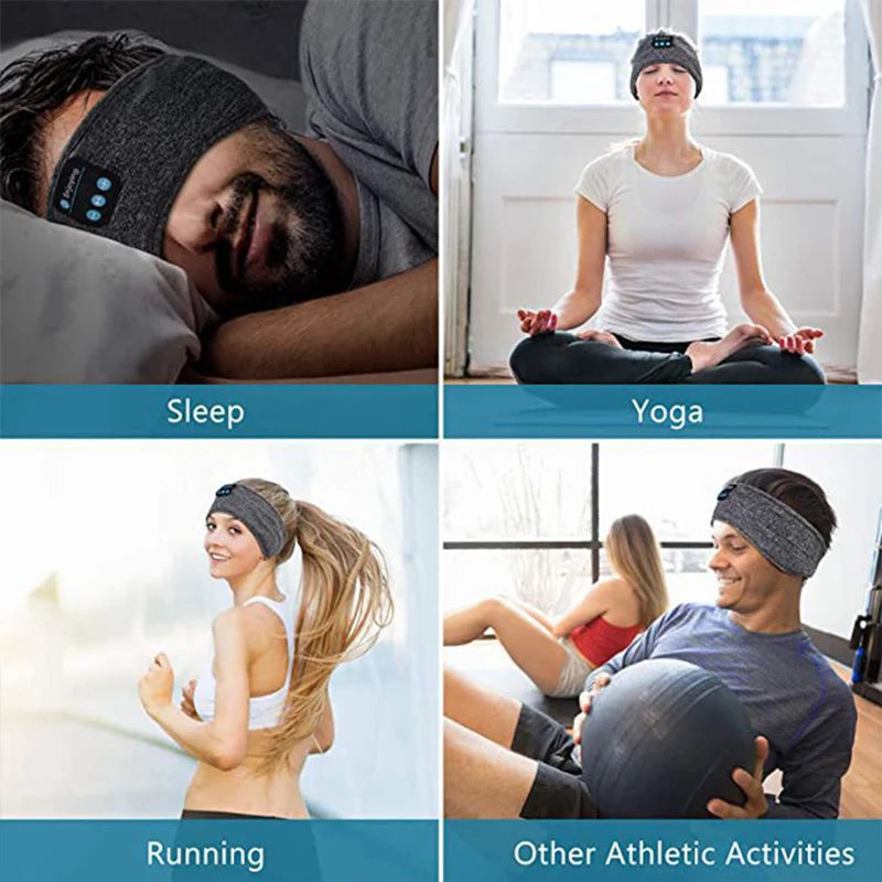 Wireless Sleep Headphones Headband - Soft Elastic Audio for Restful Nights Tidesmit