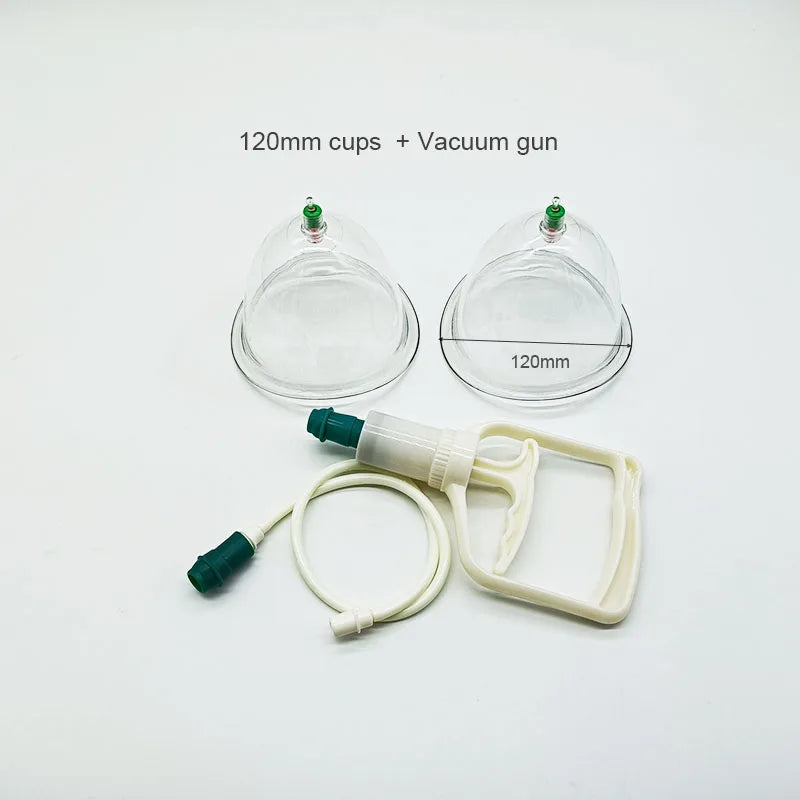 Vacuum Cupping Therapy Set for Breast and Buttock Lifting - 137mm Fascia Gun 1 set 120mm Tidesmit