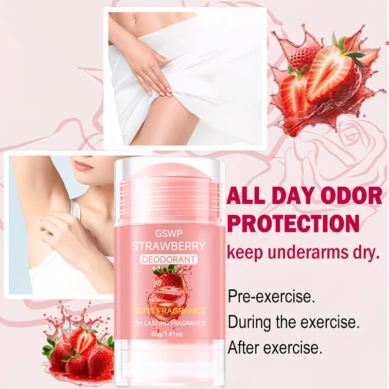 Tidesmit GSWP Strawberry Deodorant stick for underarms and neck, 40g/80g odor eliminator for body and ears.