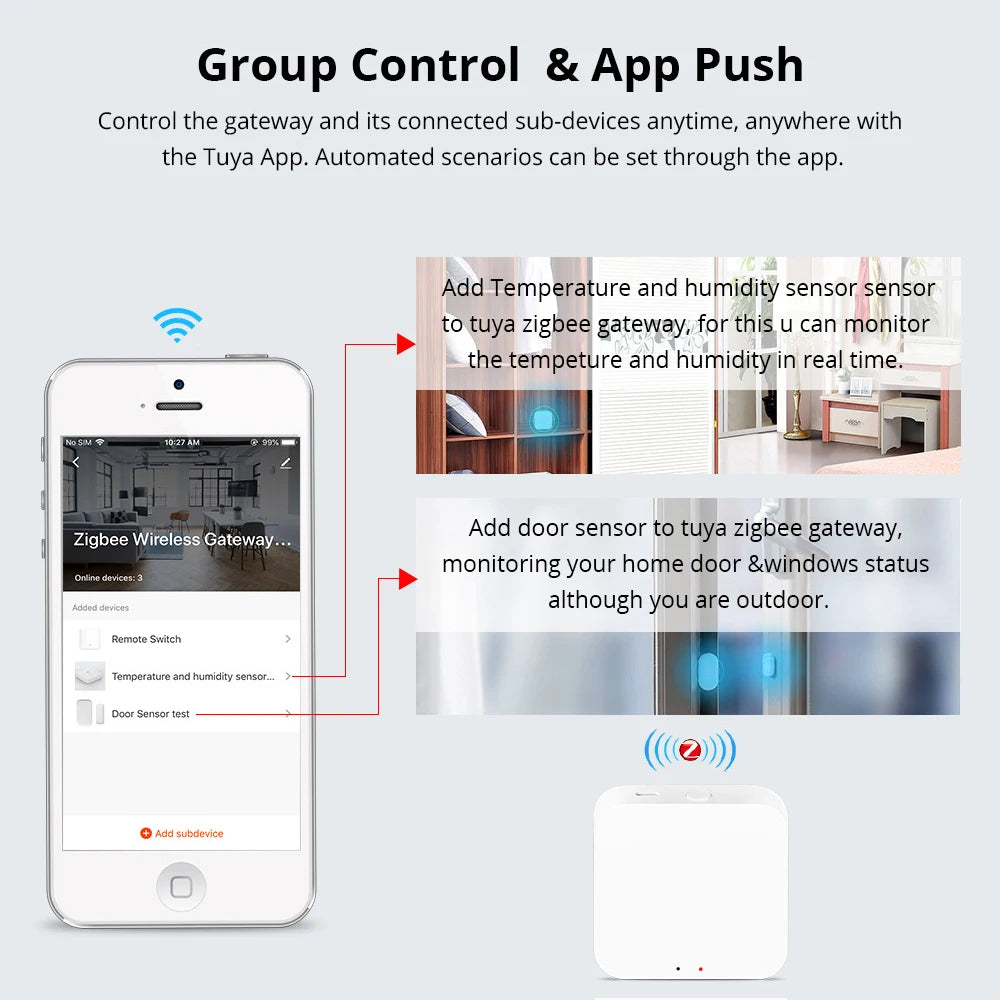 Tidesmit Smart Home Gateway Hub - ZigBee, WiFi & Bluetooth Bridge Tidesmit