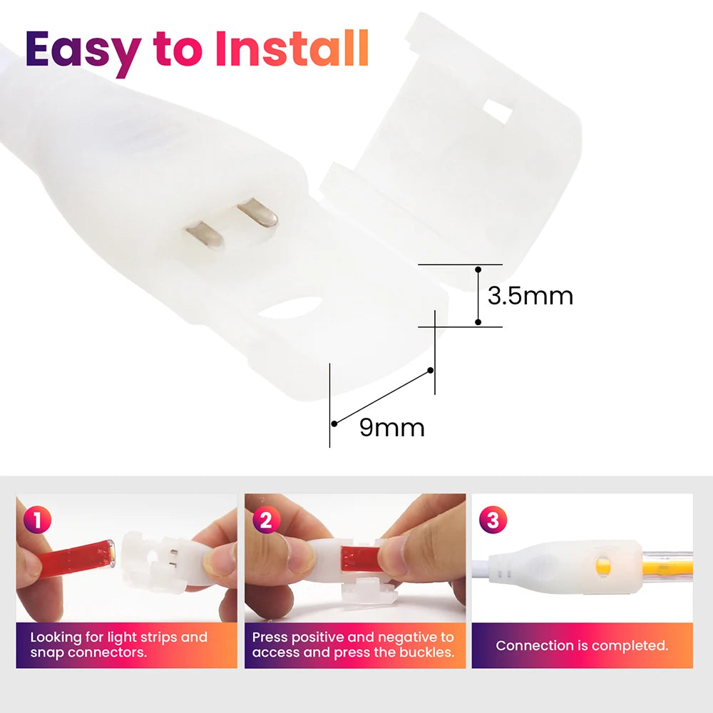 220V 10 Colors Dimmable COB LED Strip Light 240 LEDs Flexible Tape Dimmer EU Power Plug Kit TV Night Lights Home Linear Lighting
