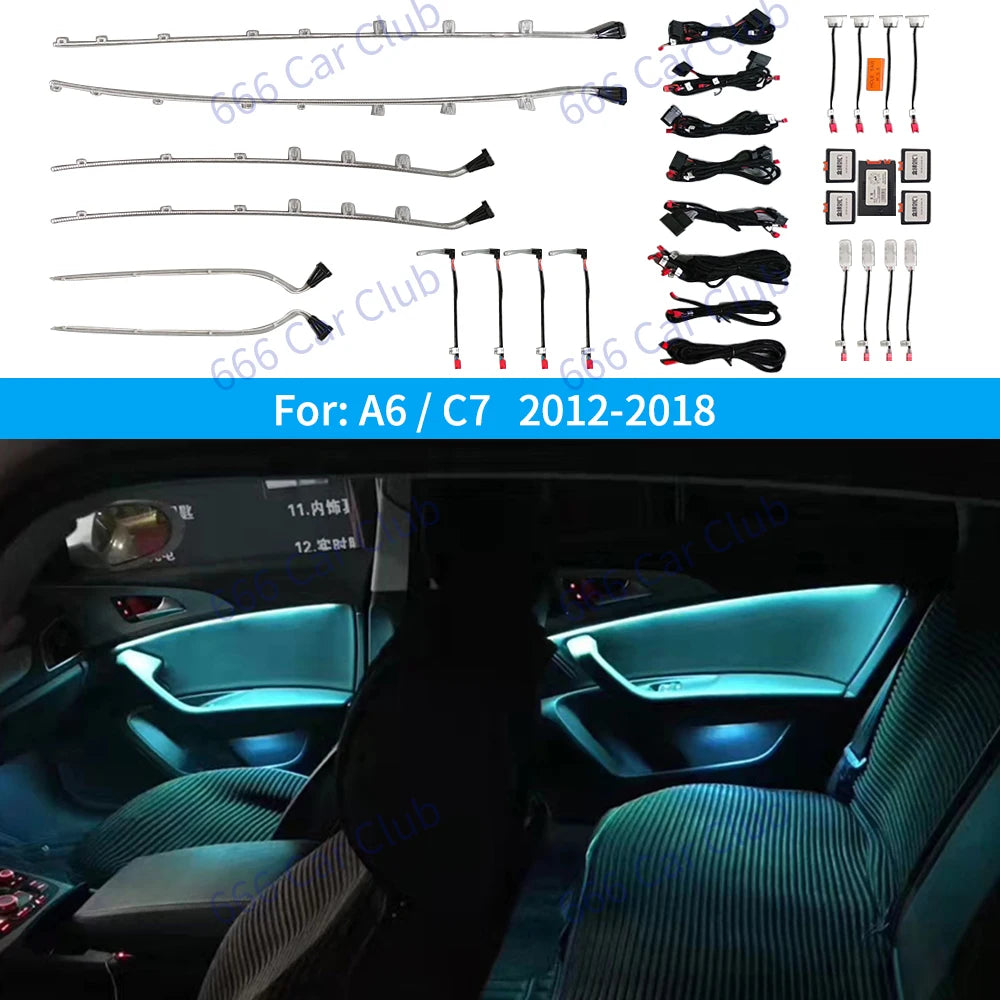 Audi A6 C7 Ambient Lighting Kit 21 Color LED with Smartphone App Control Tidesmit