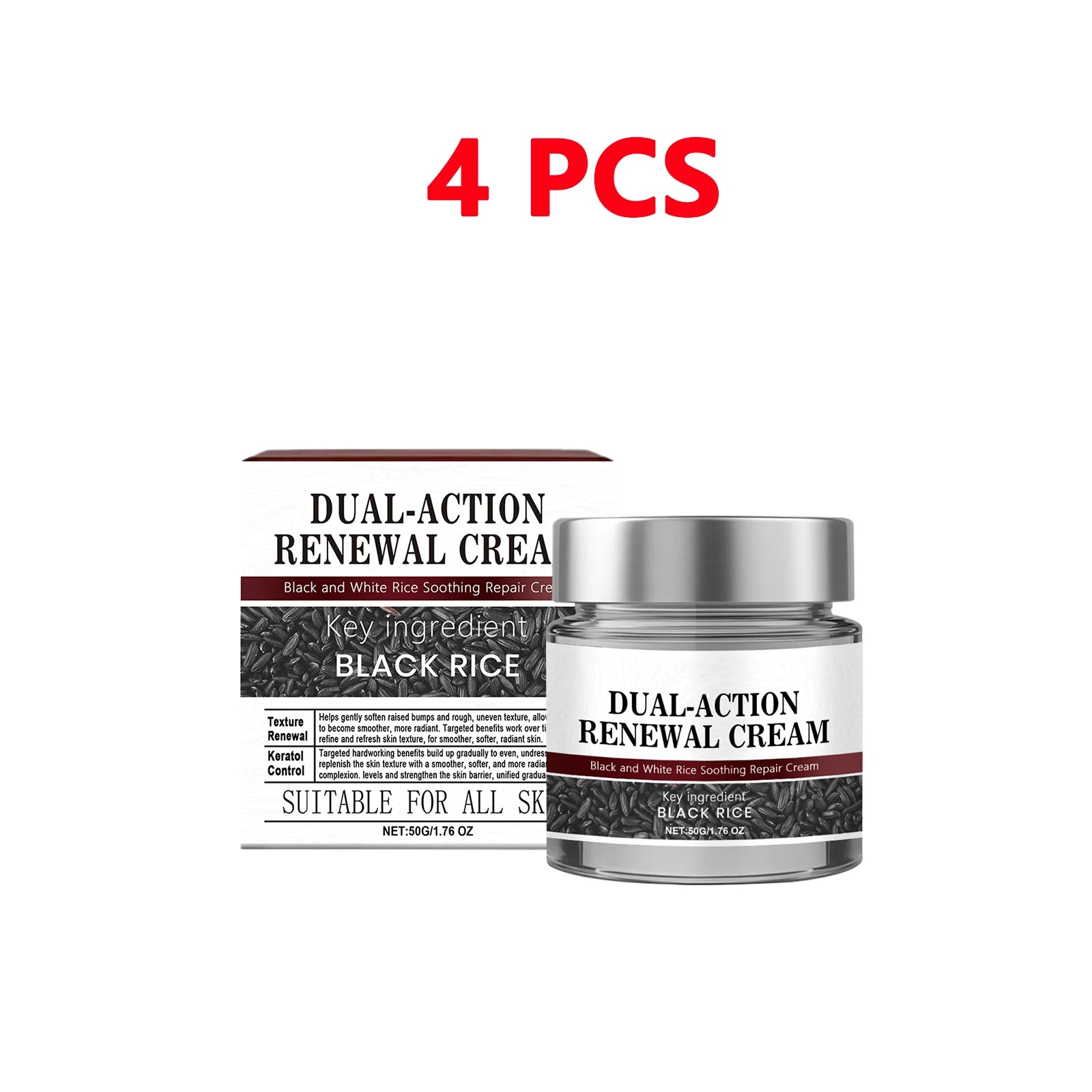 Black Rice Face & Body Scrub | Natural Exfoliator for Radiant Skin Scrubs Treatments 4pcs Tidesmit