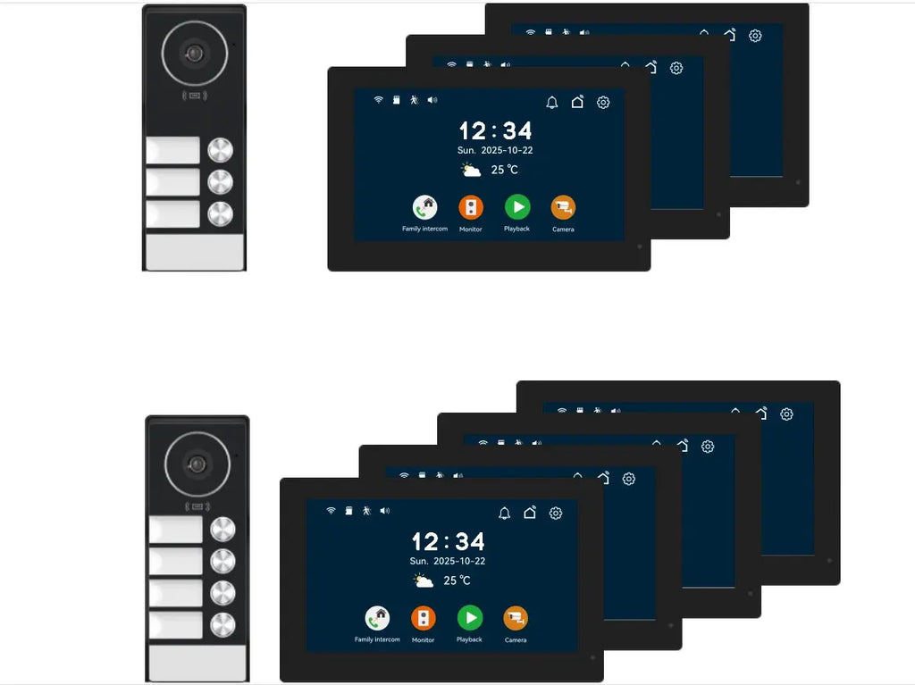 WiFi 10 Inch Video Door Bell Intercom System with RFID Doorbell Camera Family Multi Nits Apartment Video Door Phone Intercom
