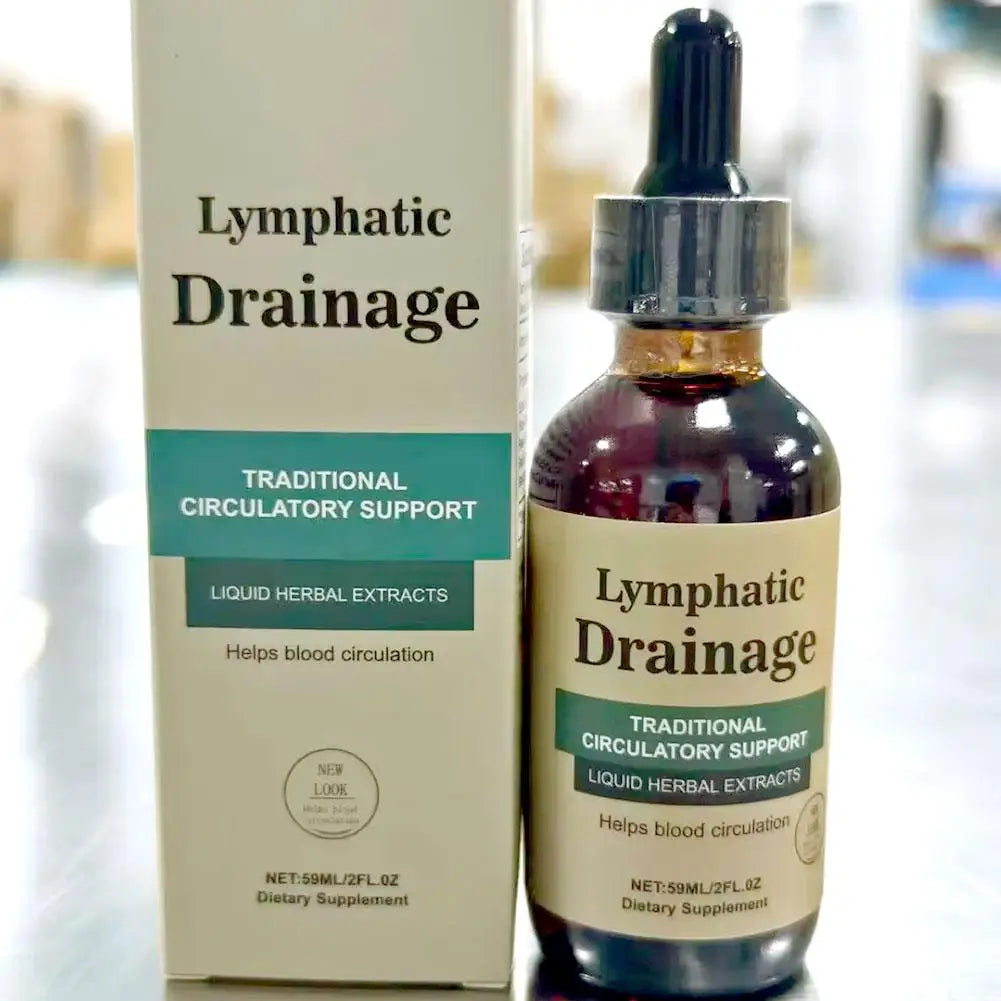 Natural Herbal Lymphatic Drainage Drops, Fast Absorb Detox Liquid Supplement Improve Blood Circulation Relieve Swelling Immune