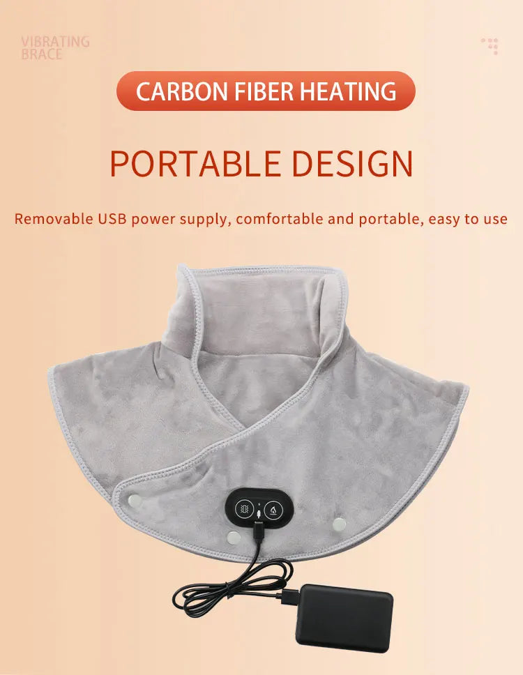 Electric Heating Shoulder Neck Wrap with Vibration Therapy Fascia Gun Tidesmit