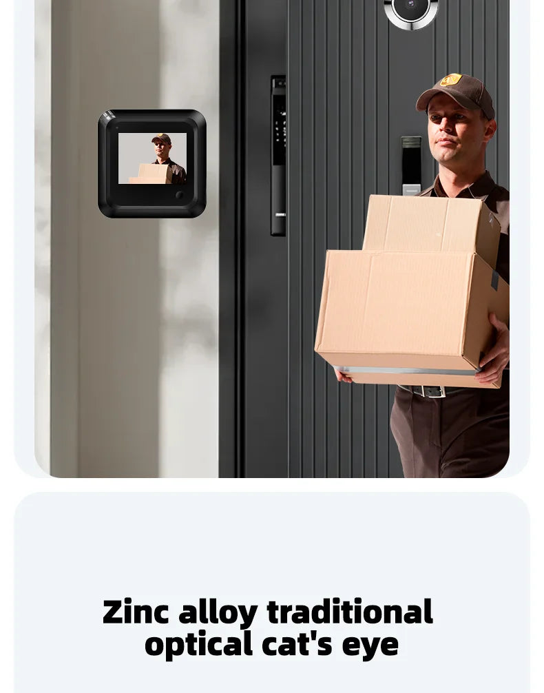 Danmini 2.4 Inch Hidden Peephole Doorbell 300 Thousand Pixels 120° Wide-angle Camera Digital Cat Eye Door Viewer Outdoor Monitor