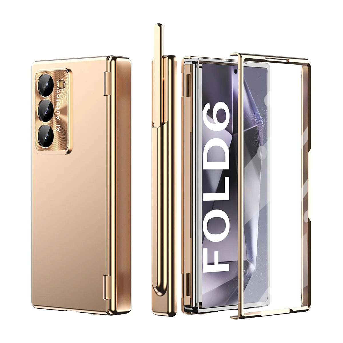 Samsung Galaxy Z Fold 6 Case with S-Pen Holder and Hinge Protection Gold For Galaxy Z Fold6 China Mainland Tidesmit