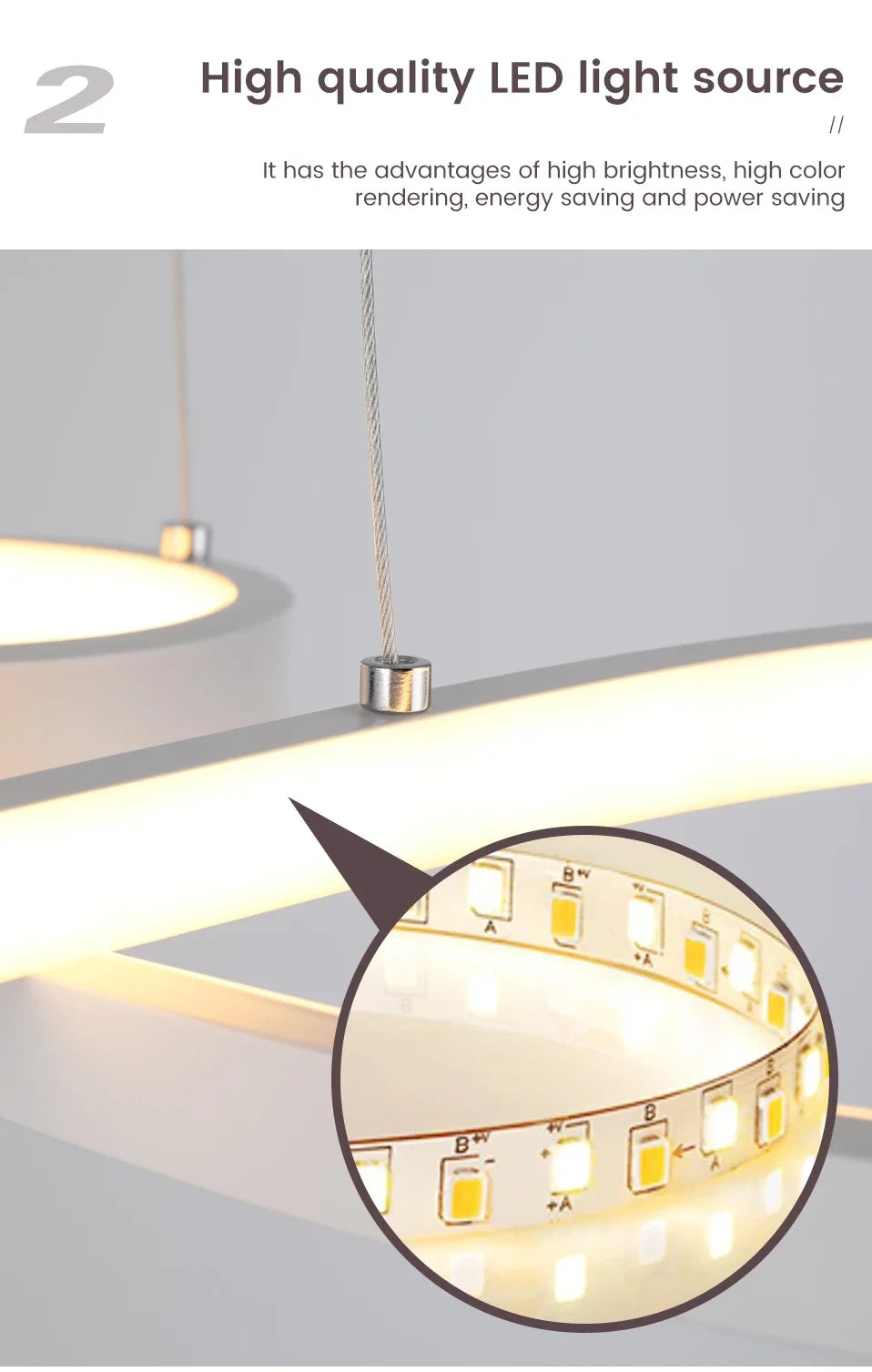 Modern Nordic LED Ring Light | Dimmable Minimalist Home Lamp 92cm Tidesmit