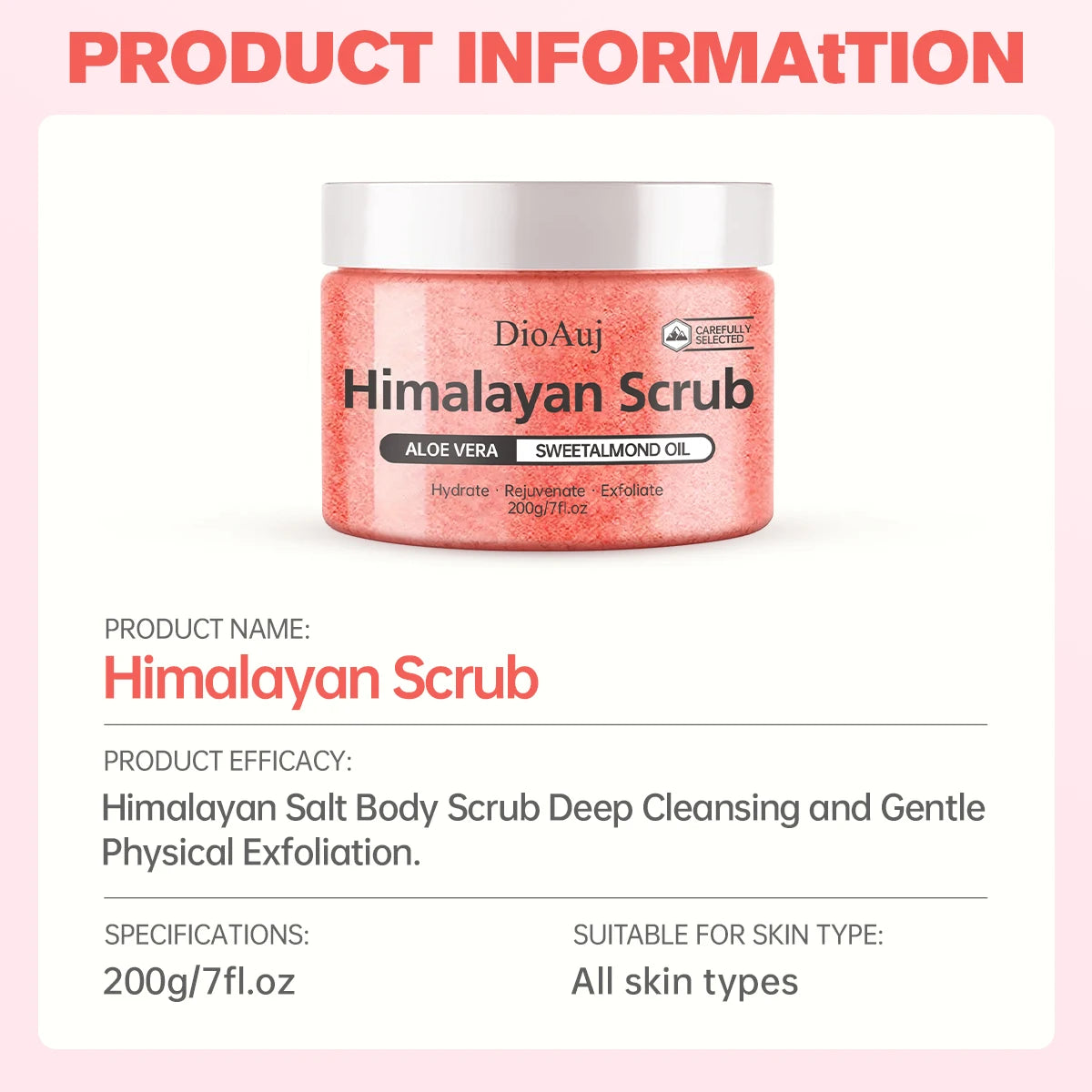 Himalayan Salt Body Scrub – Natural Exfoliating Souffle 200g Scrubs Treatments Tidesmit