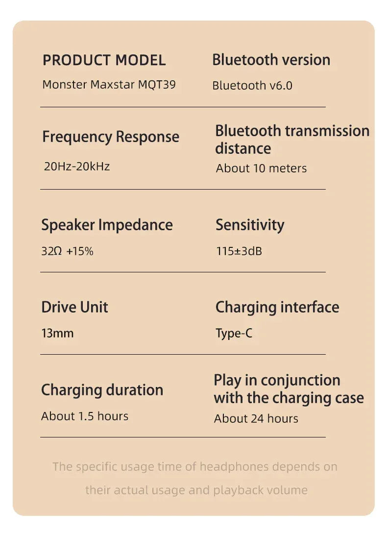 Noise Cancelling Bluetooth Earbuds TWS MQT39 | Tidesmit Tidesmit