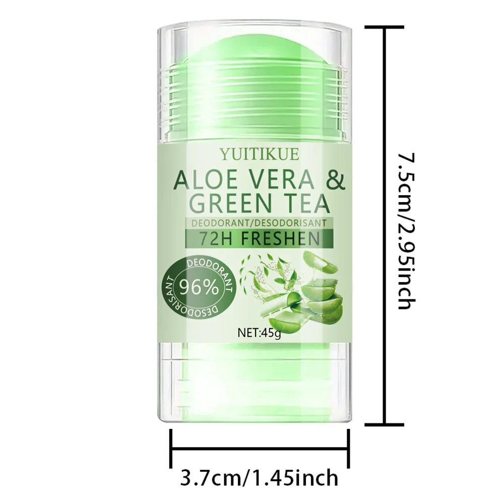 Tidesmit Aloe Vera & Green Tea 45g deodorant providing 72H odor protection and 96% natural underarm skin care