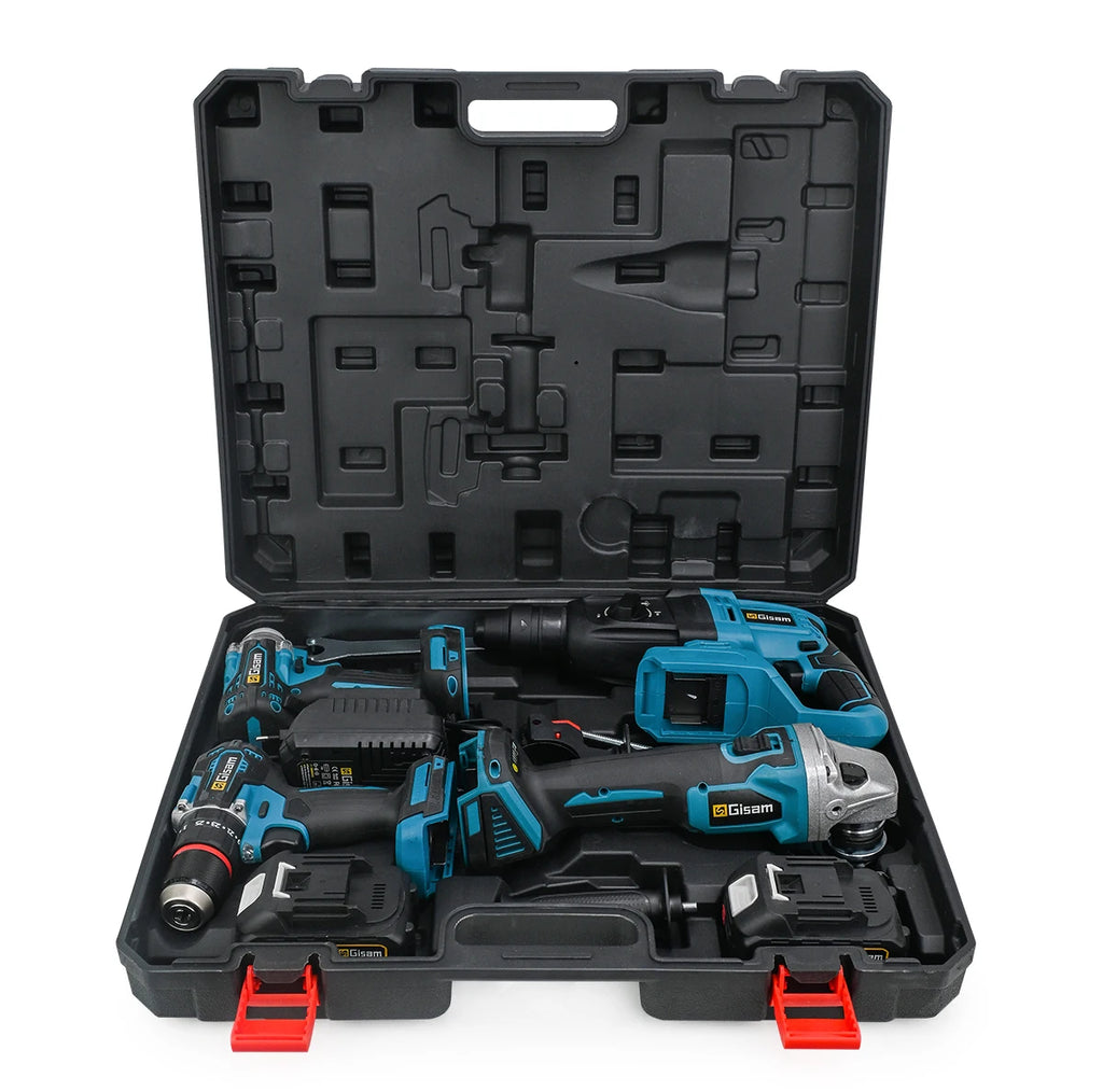 Gisam Brushless Power Tools Sets Electric Impact Wrench Electirc Drill Angle Grinder Electric Hammer For Makita 18v Battery Pins