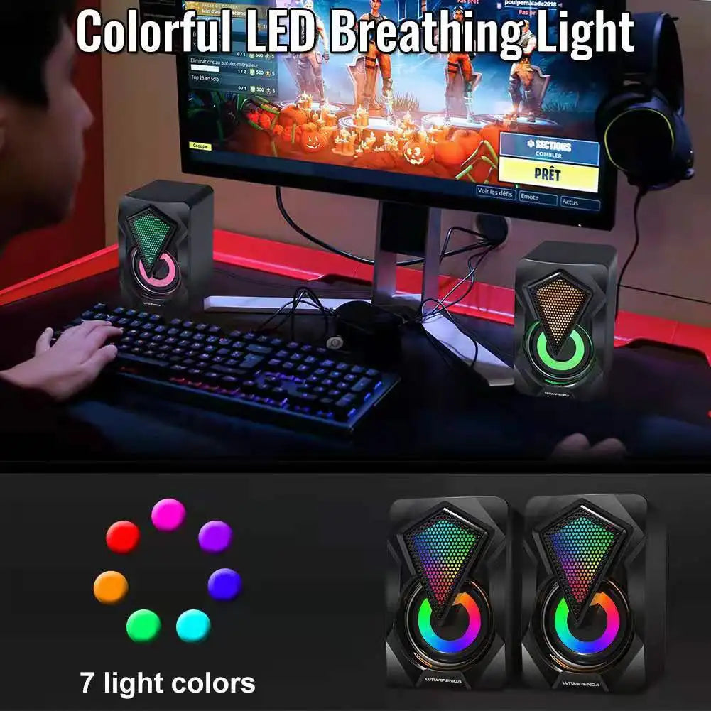 USB Gaming Speakers for Desktop PC and Laptop with RGB LED - Tidesmit Tidesmit