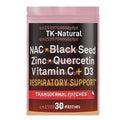 Tidesmit 30 NAC Transdermal Patches for respiratory support with Zinc, Quercetin, Vitamin C, D3, and Black Seed.