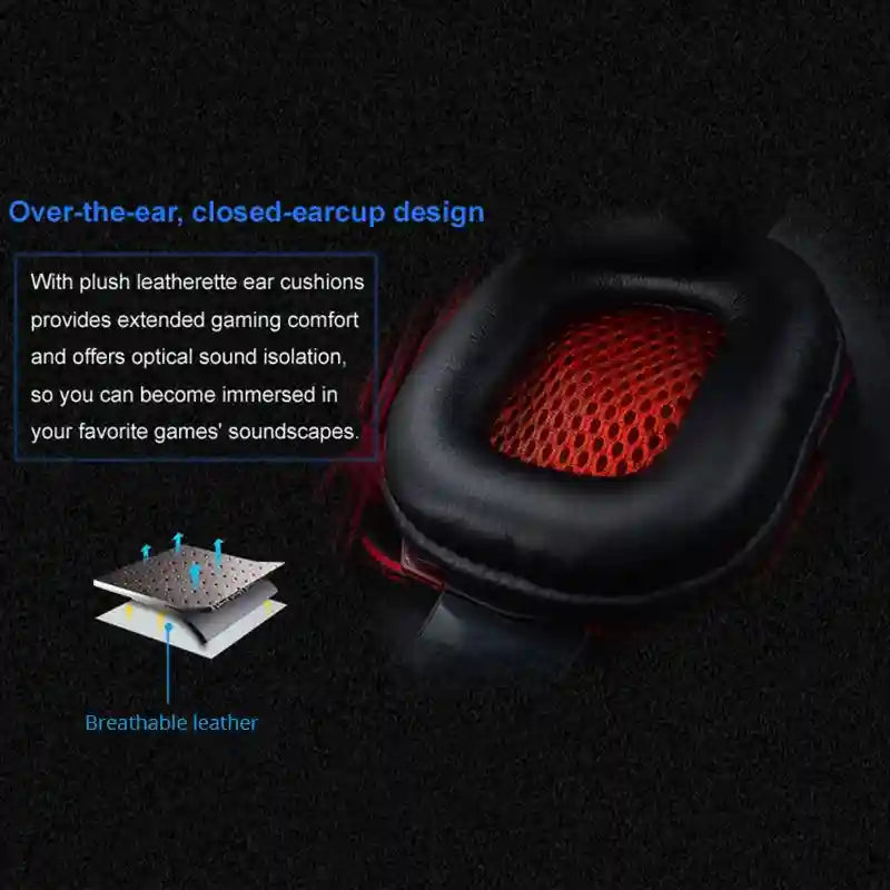 Gaming Headset With Mic: Stereo Noise Cancelling Over-Ear Headphones Tidesmit