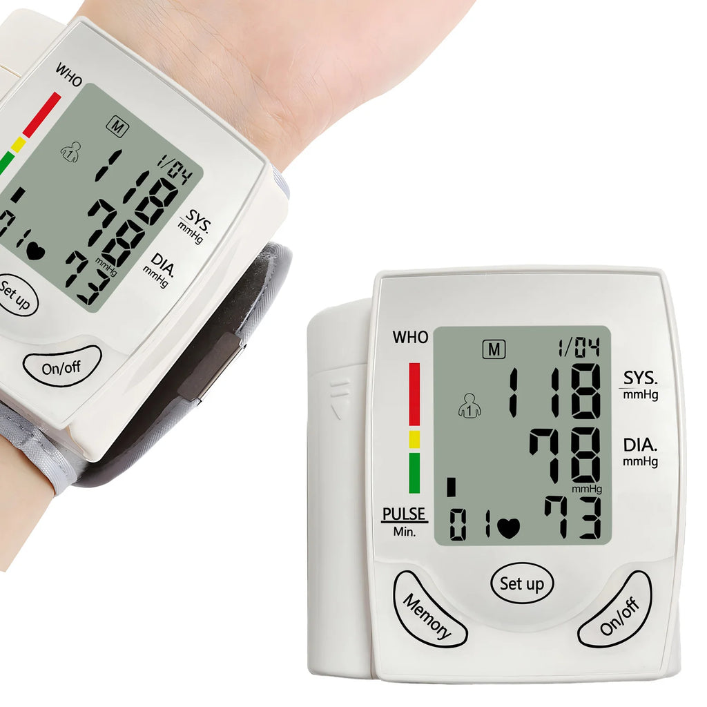 Digital Wrist Blood Pressure Monitor Medical Upper Arm Sphygmomanometer Automatic Tonometer Blood Pressure Meter
