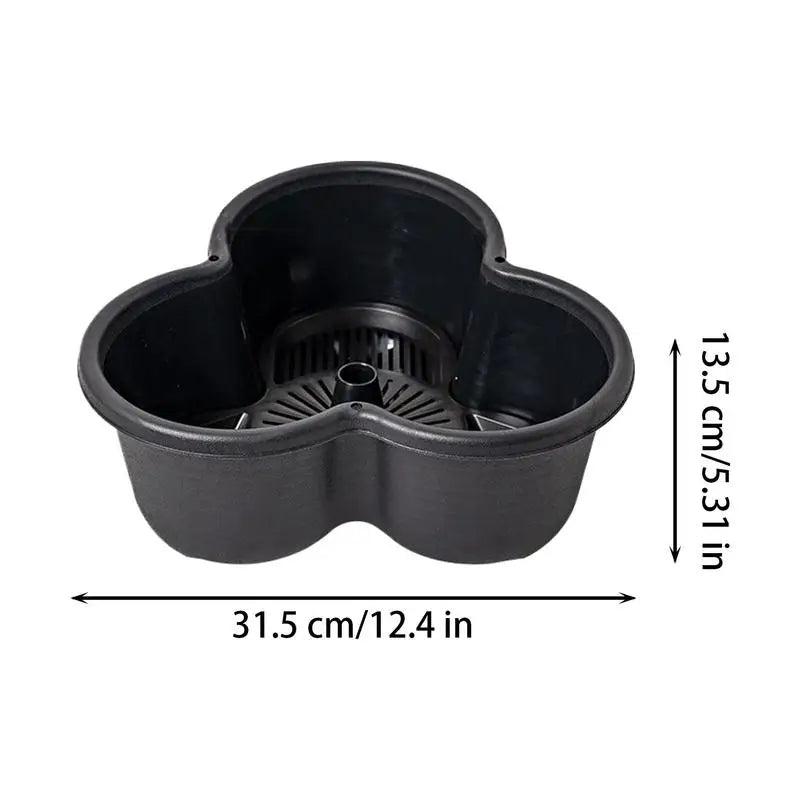 Stackable flower pot planter tower top pot insert with vented drainage design, size shown