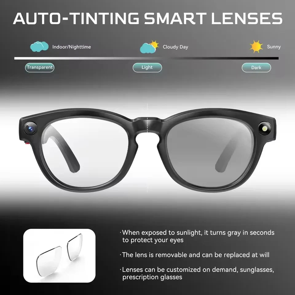 Tidesmit AI Smart Glasses: 8K Camera & Bluetooth Audio VR Headset Tidesmit