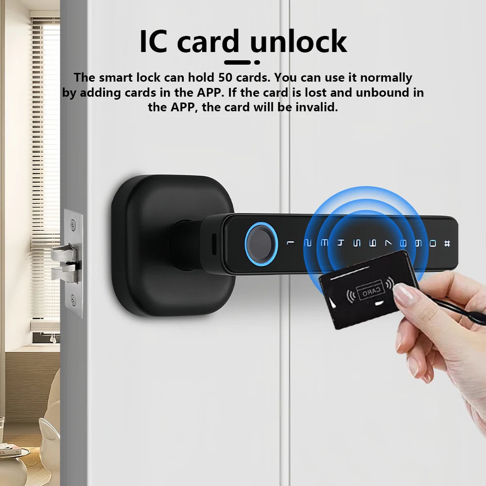 Smart Fingerprint Door Lock with Tuya Bluetooth App Access - Tidesmit Tidesmit