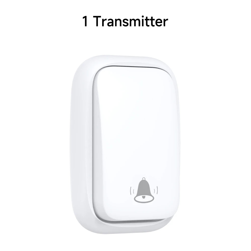 Wireless Doorbell 38-Chime 90db  Self-Generating Power Waterproof Remote Modern Design Kinetic Energy Door Bell EU US UK Plug