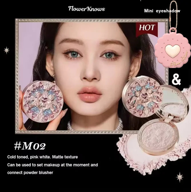 Tidesmit Flower Knows Little Angel Relief Highlighter palette texture close-up for radiant face makeup glow