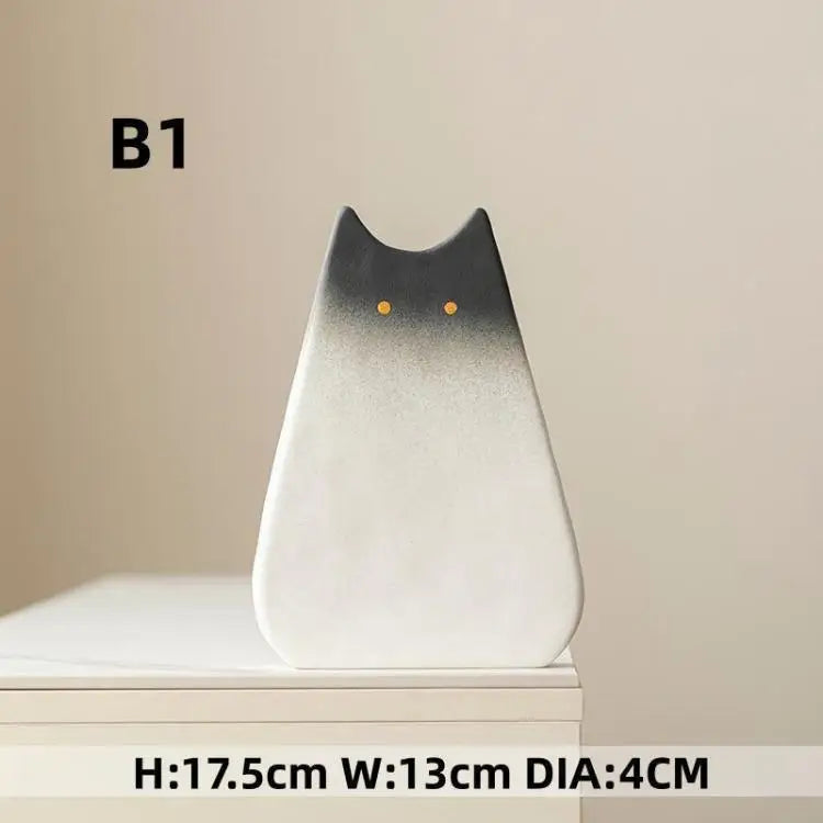 Cute cat-like ceramic vase, Nordic style, simple and cute, decoration for dried flower arrangement, hydroponic living room