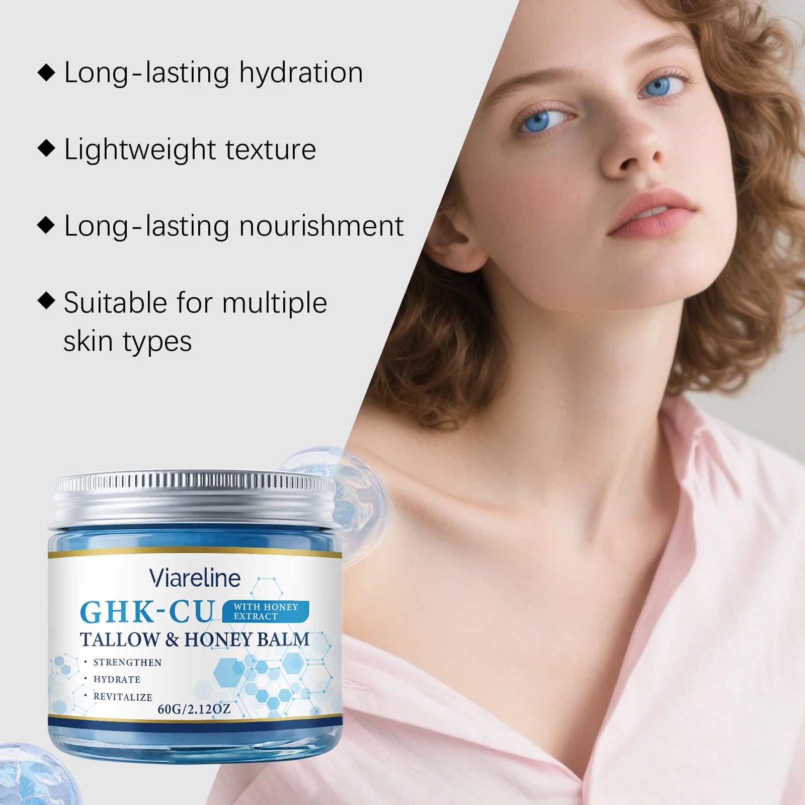 Ghk-Cu Beef Tallow Balm Deep Hydration Brighten Skin Enhance Elasticity Firming Smooth Face Moisturizer For Dry Sensitive Skin