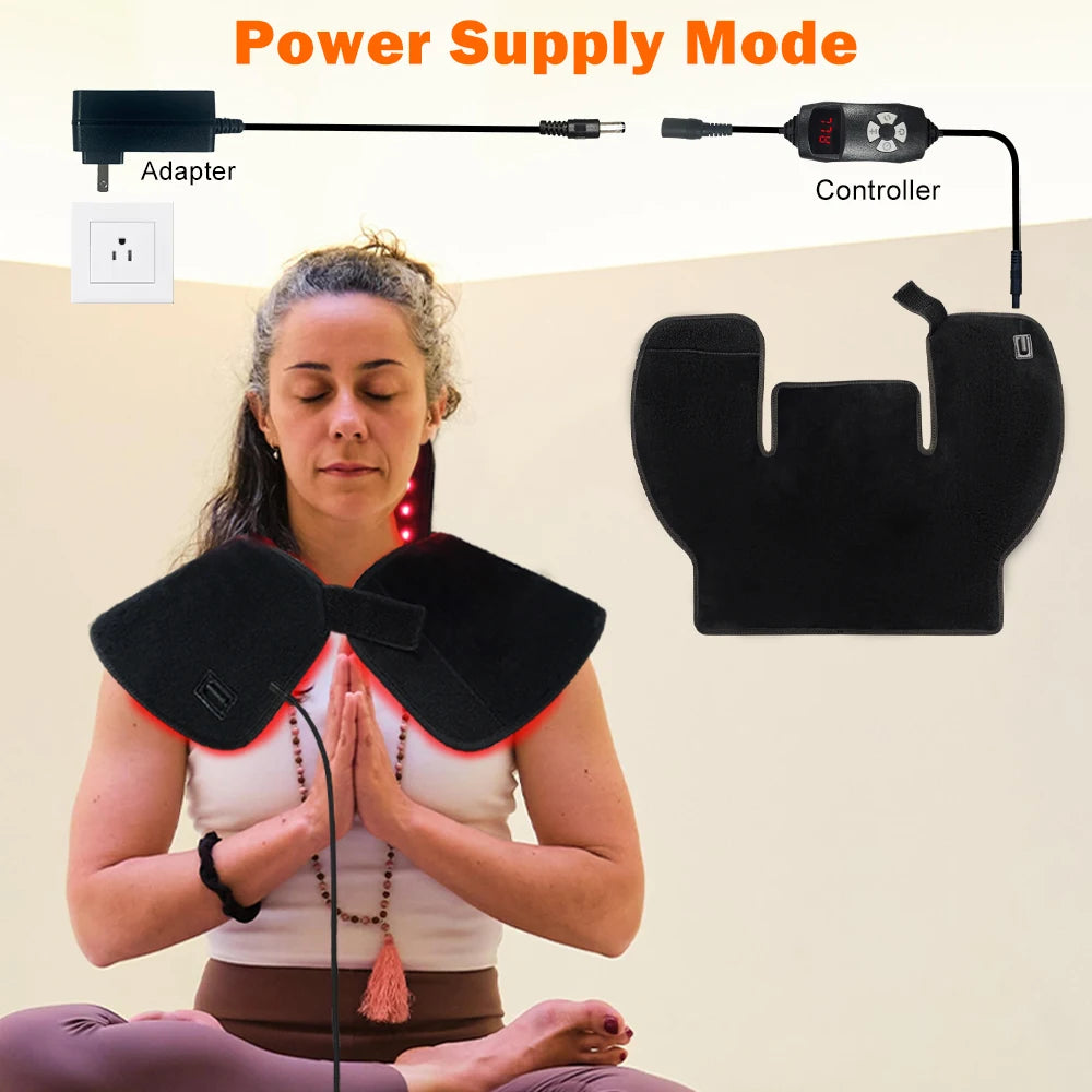 Red Light Therapy Neck Wrap - Dual-Chip LED Pad for Muscle Relief Massage Chairs Tidesmit