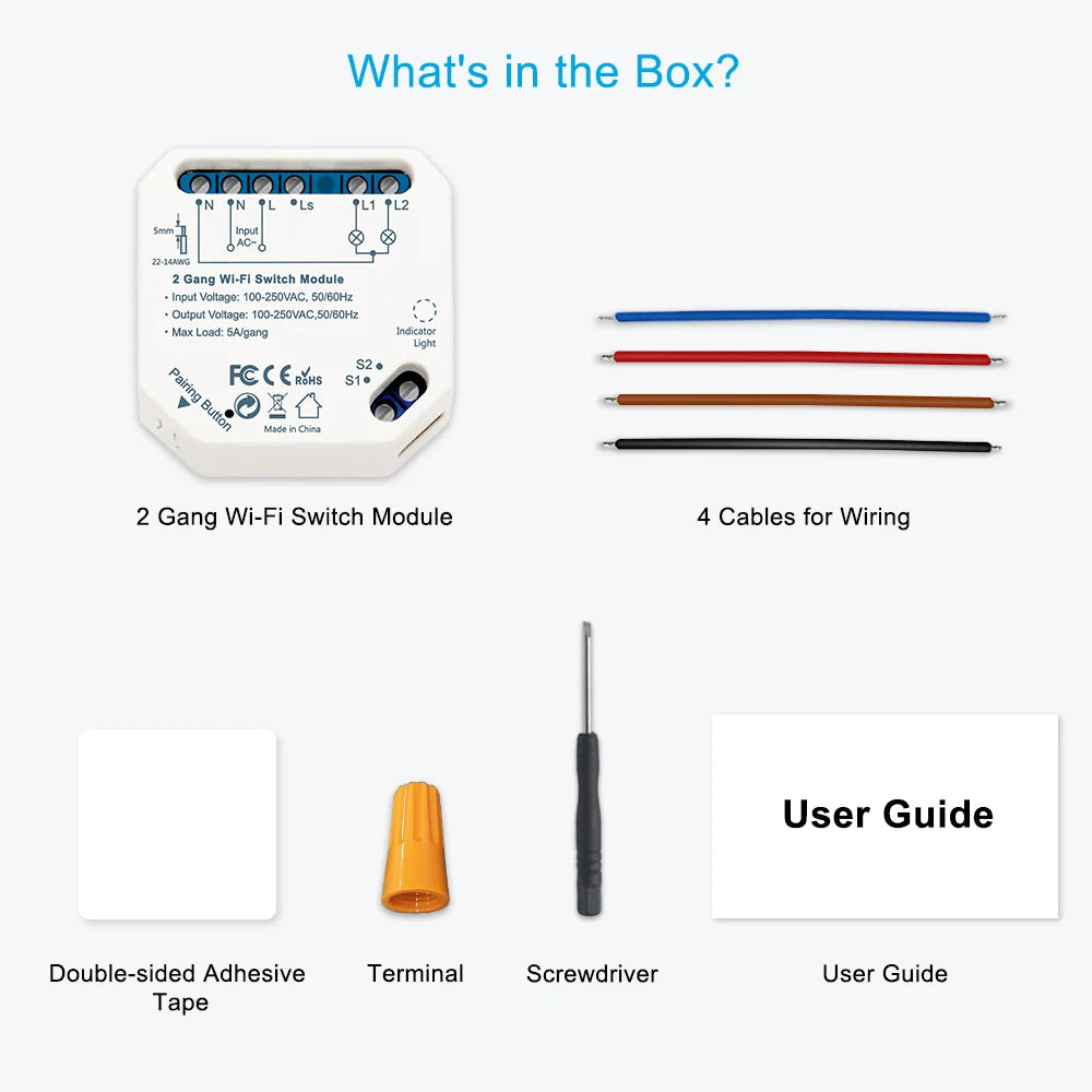 Smart WiFi Light Switch Module for Home Automation - App Controlled Tidesmit