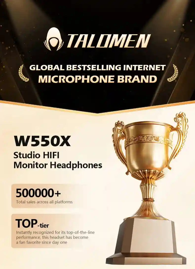 Over-Ear Studio Monitor Headphones - W550x Low Latency Audio Tidesmit