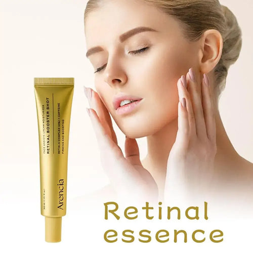 Retinal booster shot cream tube, golden color