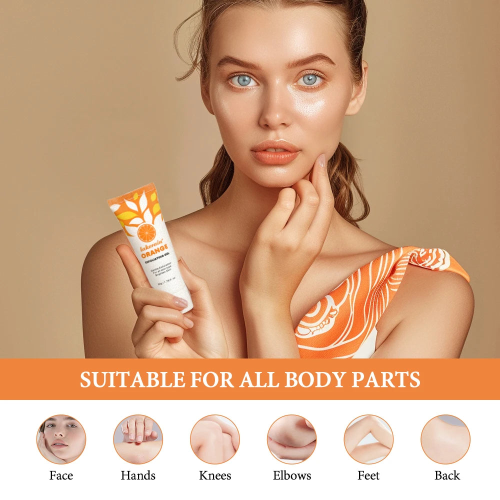 Orange Peeling Gel Body Exfoliator - Natural Deep Cleansing 50g Scrubs Treatments Tidesmit