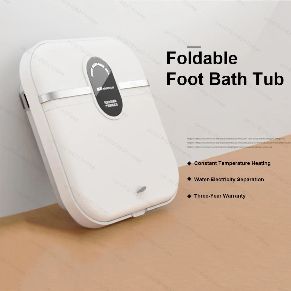 Folding Electric Foot Bath Massager with Heat Therapy & Bubble Spa Massage Cushion Tidesmit