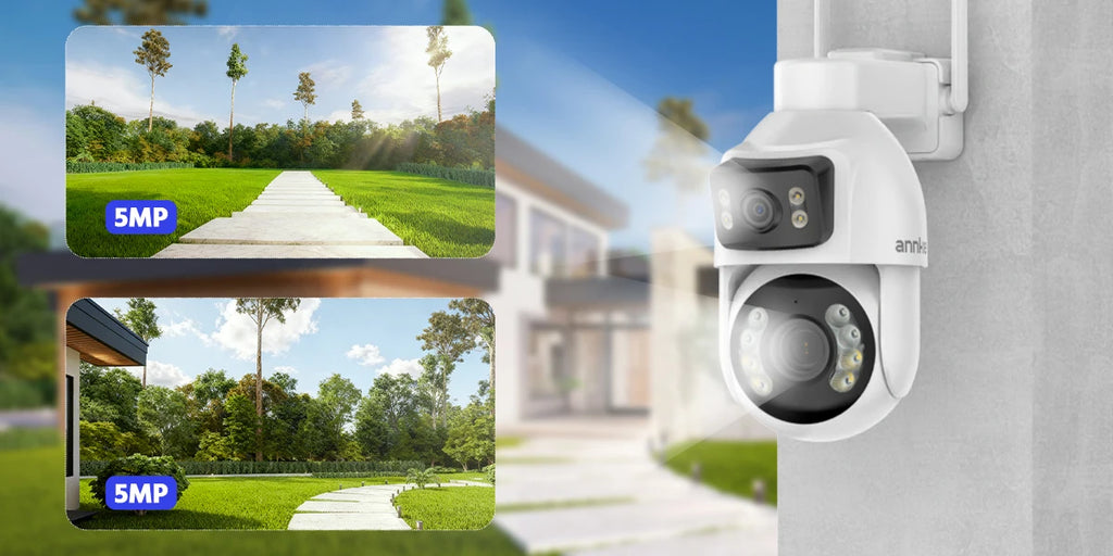 ANNKE WCD1012 10MP Dual-Lens PTZ Security Camera 12X Zoom Wifi Camera AI Human Tracking 1/2/4 PCS 2.4G Wireless Camera Outdoor