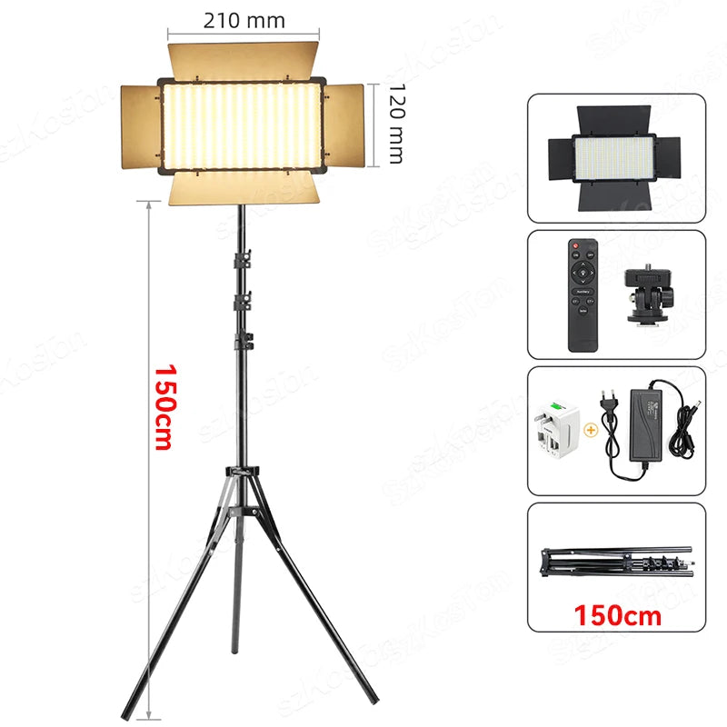 RGB LED Video Light Kit for Content Creation with Adjustable Tripod Kit 3 Tidesmit