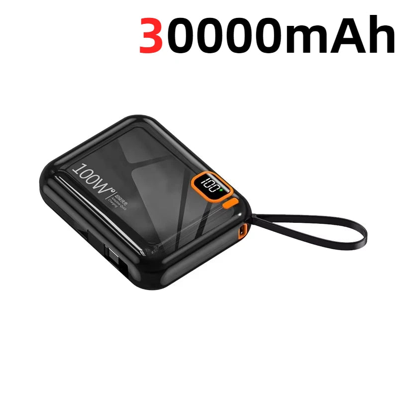 Tidesmit 50000mAh Fast Charging Power Bank with Detachable Cable black 30000mAh Tidesmit