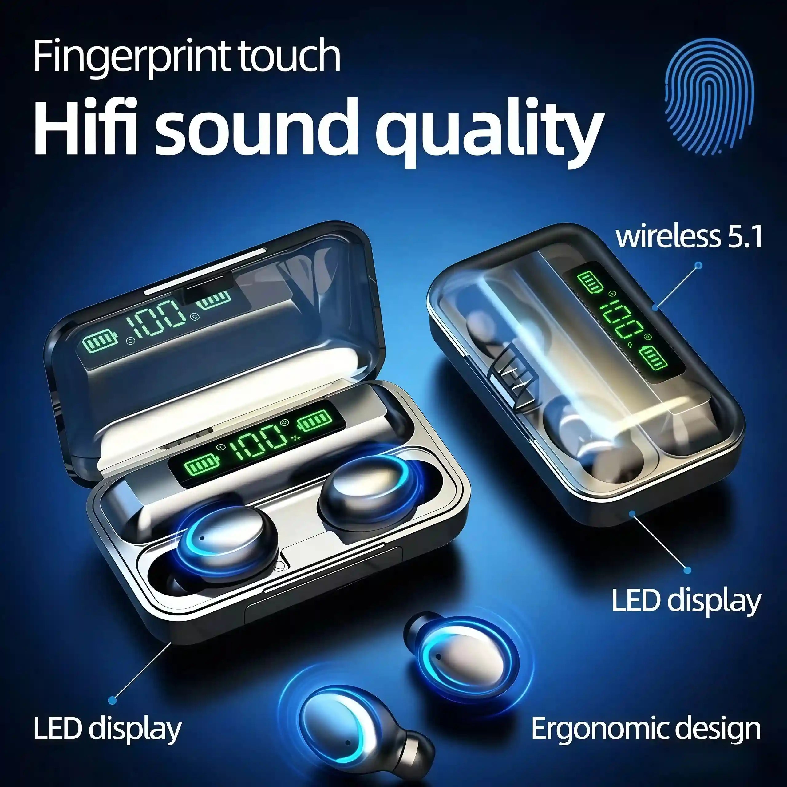 Wireless Headphones Over-Ear with Active Noise Cancellation - Black Tidesmit