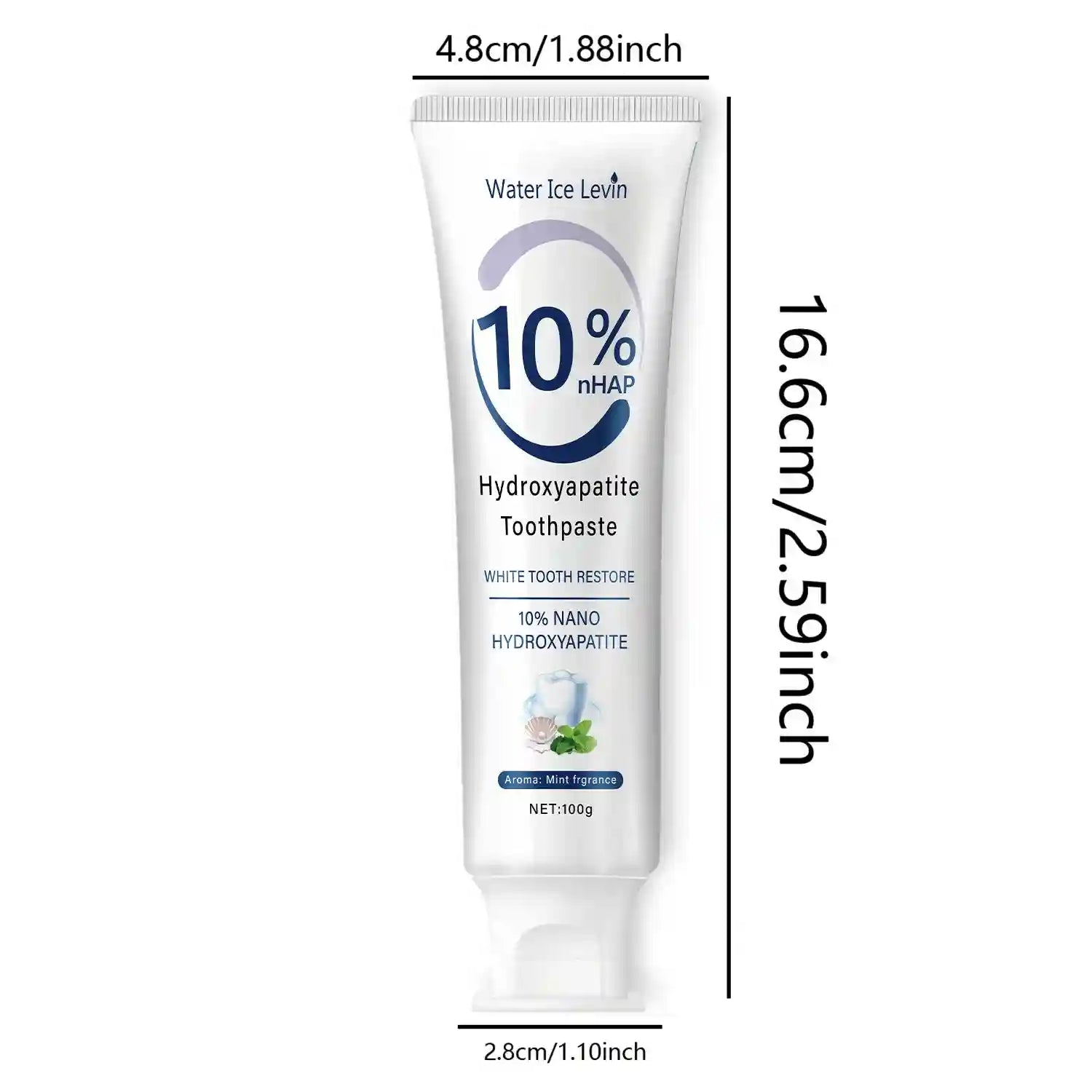 Tidesmit 10% Nano Hydroxyapatite Toothpaste for enamel repair and daily teeth whitening in 100g tube.