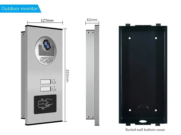 ANJIELO SMART 2/3/4 Unit Multi Apartments Intercom Video Doorbell with RFID Card Unlock 7inch 4Wired Video Door Phone System