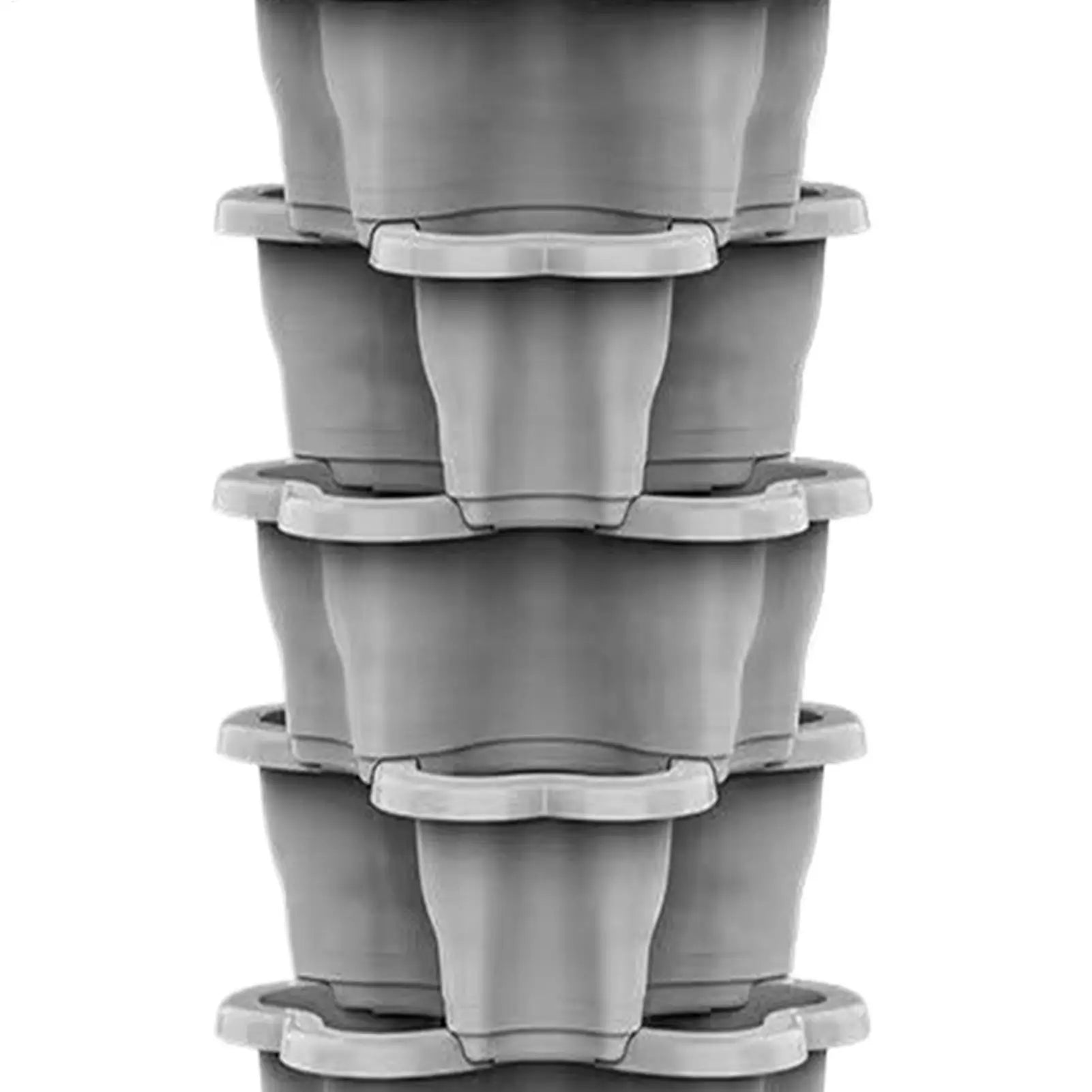 6-Tier Plastic Stackable Vertical Flower Pot Garden Planter Tower With Movable Casters For Strawberry Vegetable Frame Growing