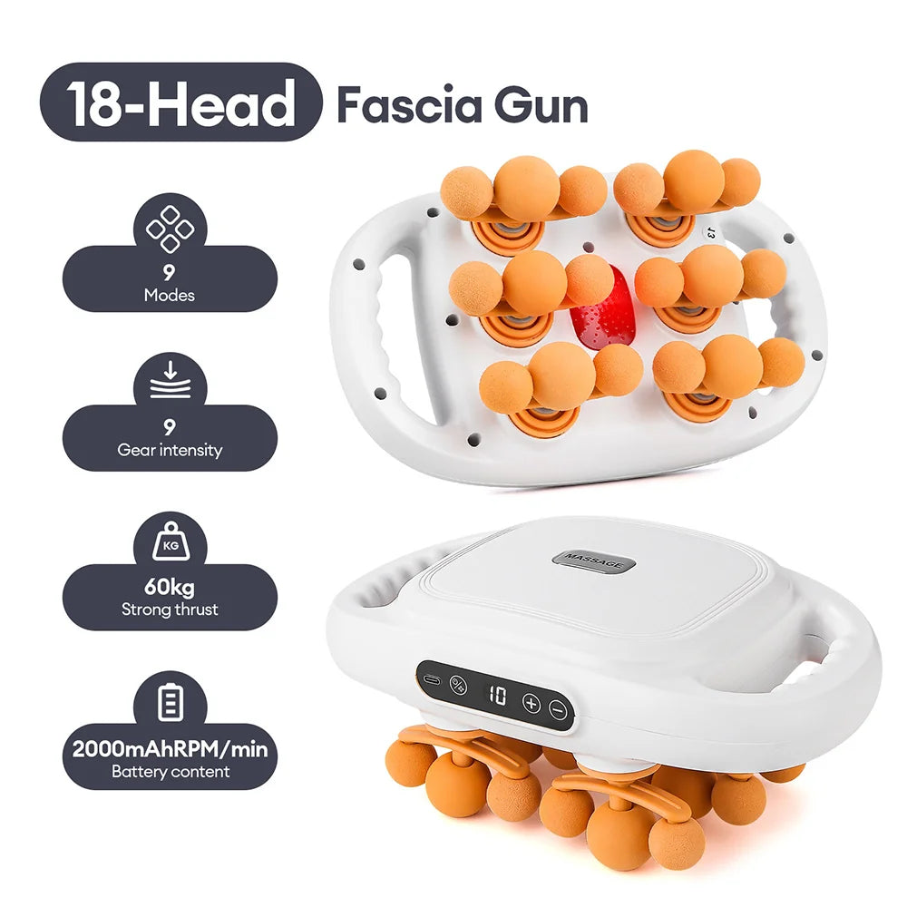 Deep Tissue Electric Massager - Professional Muscle Recovery Device Body Shaping Massage Equipment 18 head-white 1 China