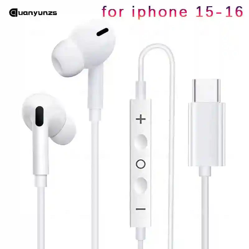 USB C Wired Earphones with Microphone - High-Fidelity Audio Clear Calls single earphone C 1 Tidesmit