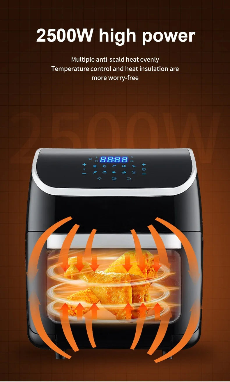 Airo Factory Can Customize Large Capacity air Fryer Touch air Fryer No Oil Smoke Fries Electromechanical Oven