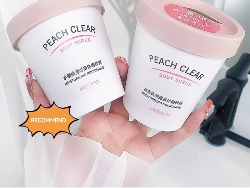 Peach Extract Body Scrub 200g - Natural Exfoliating Skin Smoothing Treatment Scrubs Treatments Tidesmit